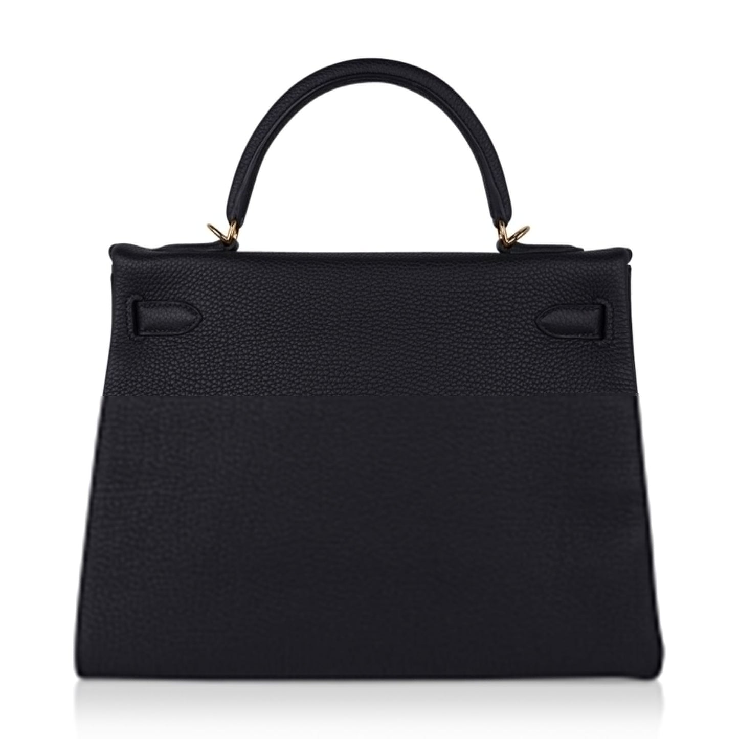 Kelly 32 Retourne Bag Black Gold Hardware Togo Leather