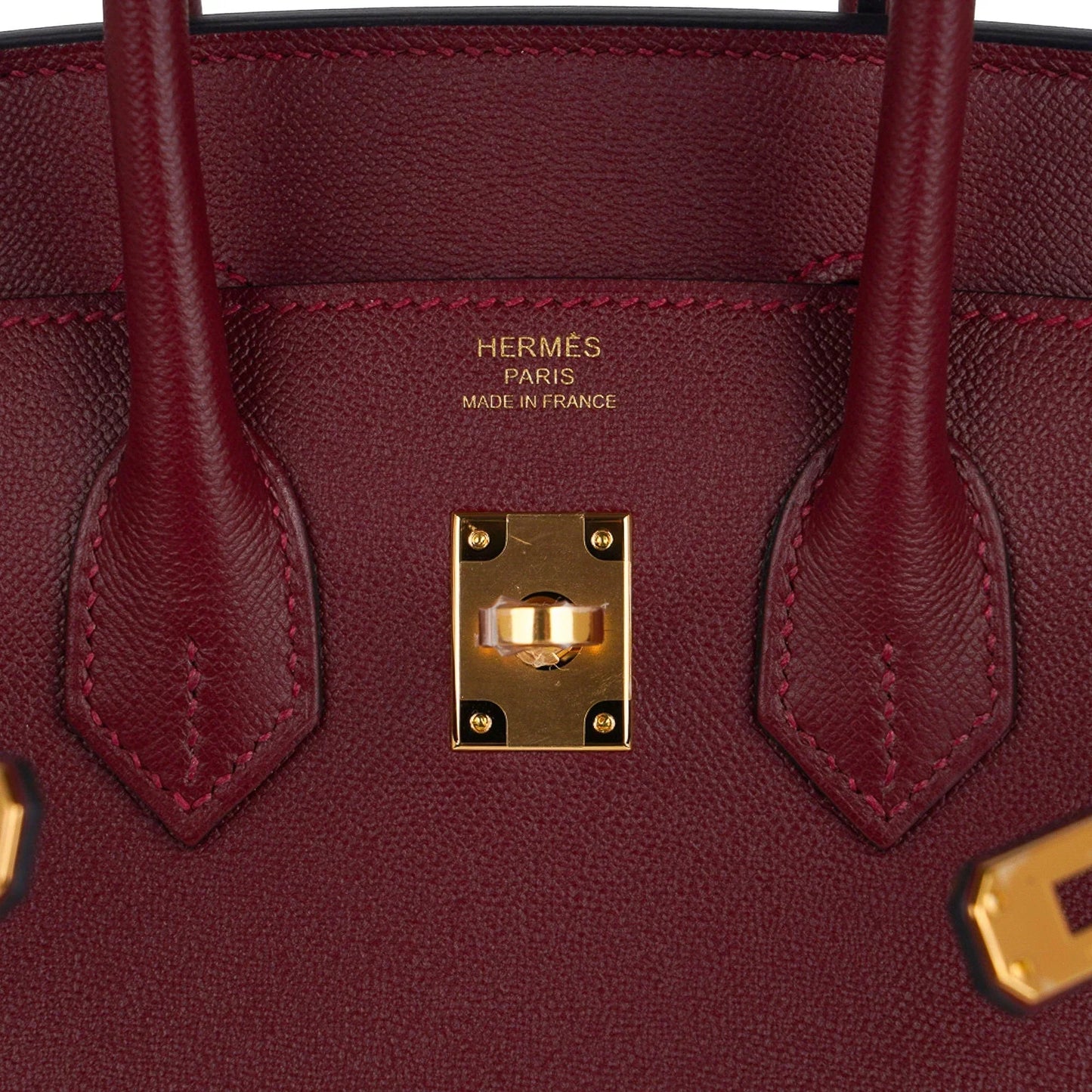 Birkin 25 Bag Sellier Rouge H Gold Hardware Veau Madame Leather