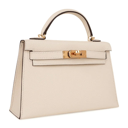 Mini Kelly 20 Bag Sellier Nata Epsom with Gold Hardware
