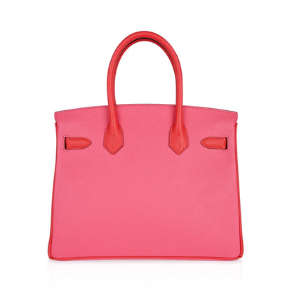 Special Order HSS Birkin 30 Bag Rose Azalee & Rose Jaipur Epsom with Brushed Palladium Hardware