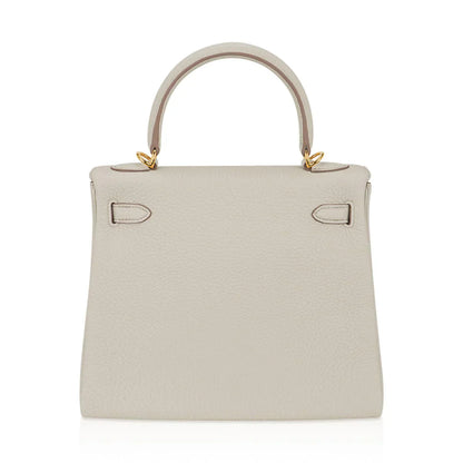 Kelly 25 Retourne Bag Beton Togo Leather with Gold Hardware