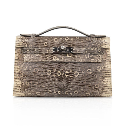 Kelly Pochette Bag Ombre Lizard Clutch Palladium Hardware Very Rare