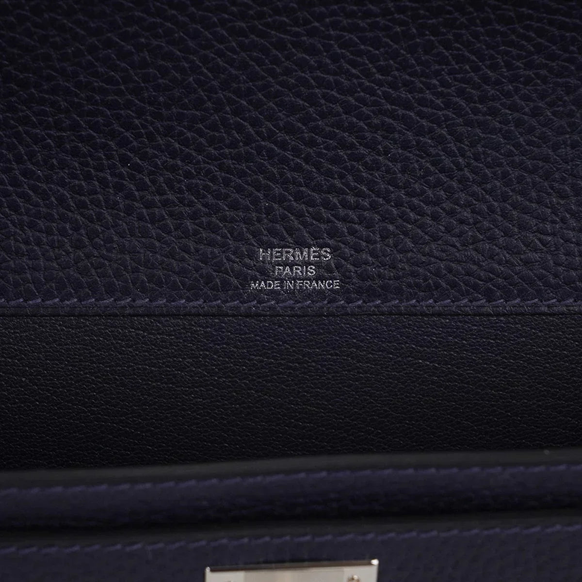 Kelly Depeches 25 Pouch Blue Ocean Galop D’Vache Leather with Palladium Hardware