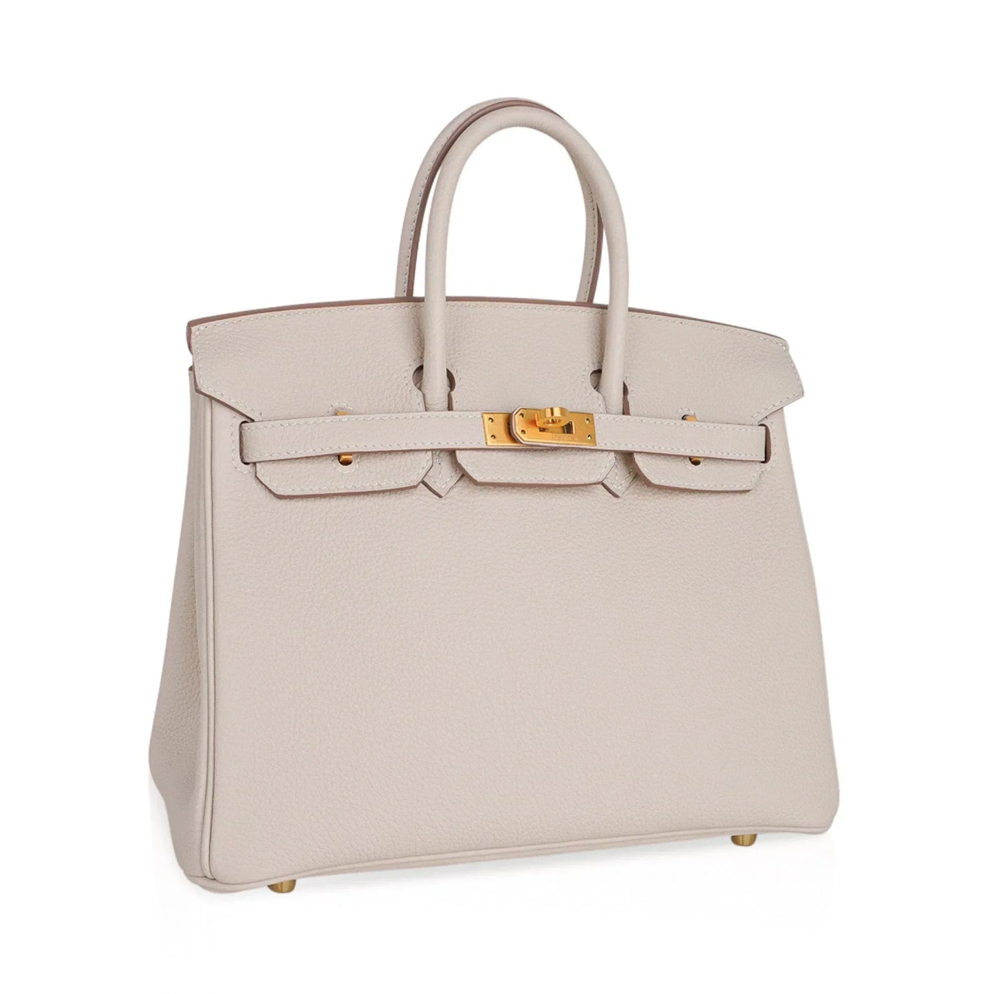 Birkin HSS 25 Bag Beton w/ Pink Rose Pourpre Brushed Gold Hardware Togo