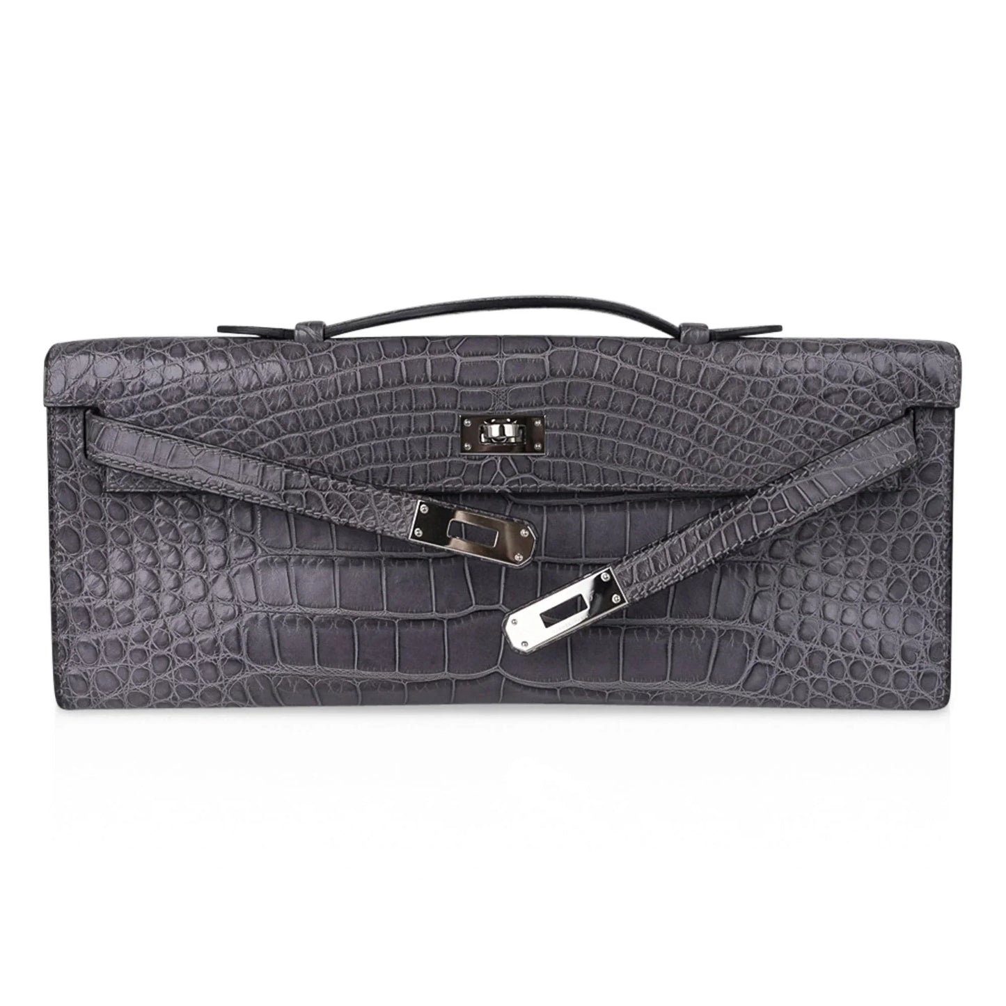 Kelly Cut Bag Gris Paris Grey Matte Alligator Palladium VERY rare