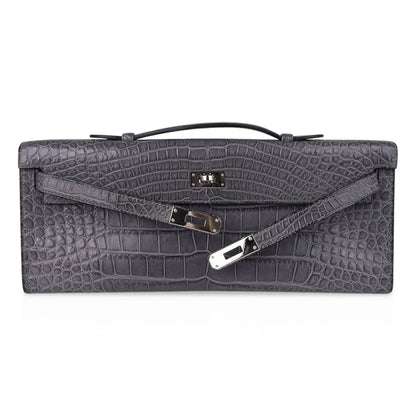 Kelly Cut Bag Gris Paris Grey Matte Alligator Palladium VERY rare