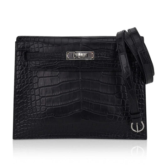 Limited Edition Kelly Danse Bag Matte Black Crocodile