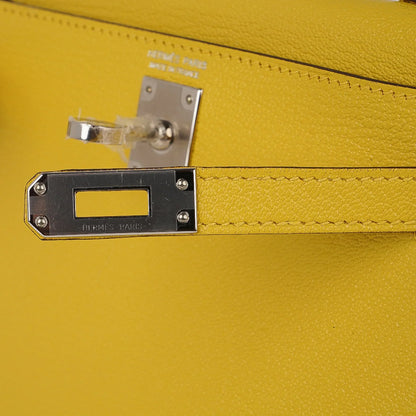 Verso Mini Kelly 20 Bag Sellier Jaune de Naples & Gold Chevre Leather with Palladium Hardware
