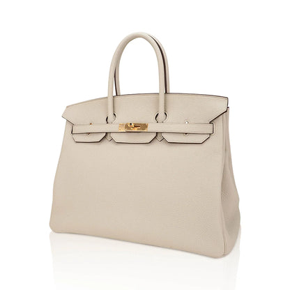 HSS Birkin 35 Trench and Corail Togo Leather Special Order Bag