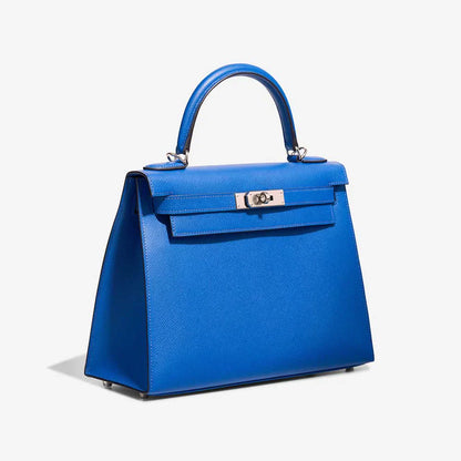 Kelly 2nd-Generation Epsom Blue Royal Palladium Hardware