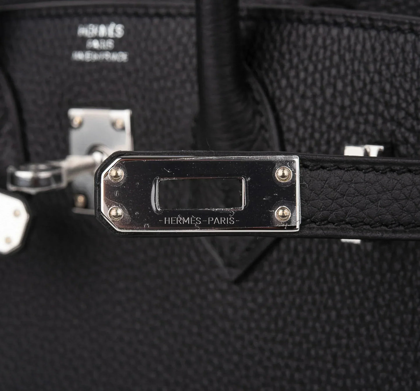 Birkin 25 Bag Black Palladium Hardware Togo Leather