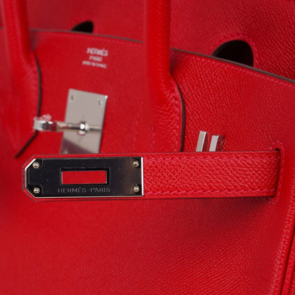 Birkin 30 Bag Rouge Casaque Epsom Leather with Palladium Hardware