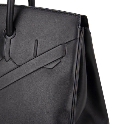 Shadow Birkin 35 Bag Limited Edition Black Swift Leather New