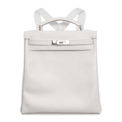 Kelly Ado 28 Bag White Evergrain Palladium Hardware