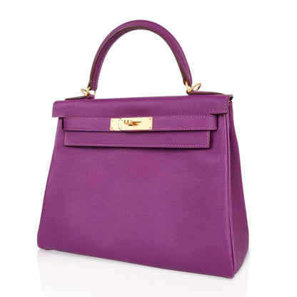 Kelly HSS 28 Bag Anemone Pink Retourne Epsom Brushed Gold