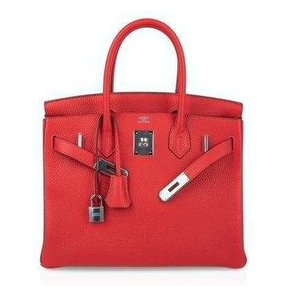 Verso Birkin 30 Bag Rouge Tomate & Natural Sable Togo Leather with Palladium Hardwre