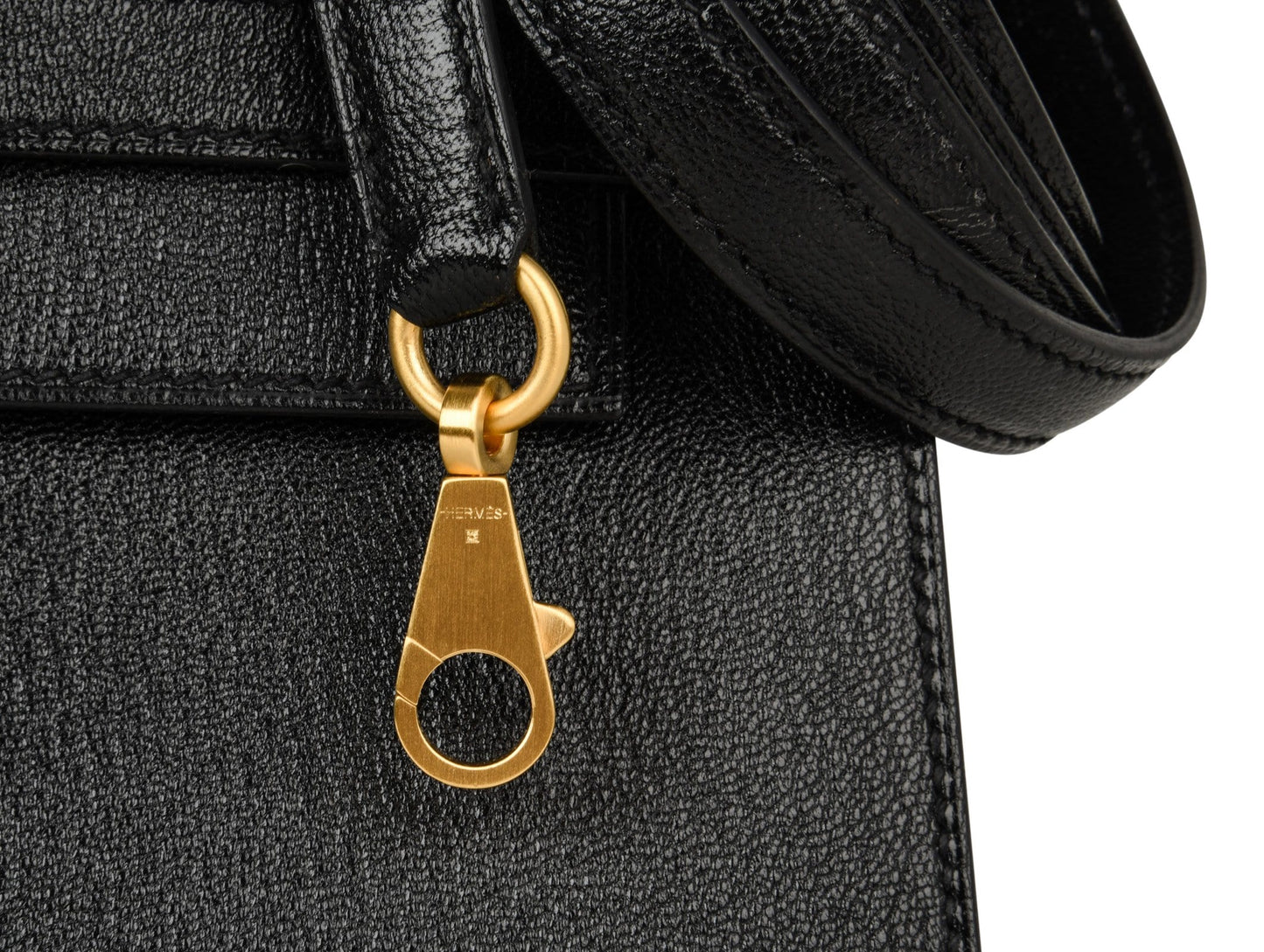 Kelly HSS 28 Bag Sellier Black Chevre Vermillion Interior Brushed Gold
