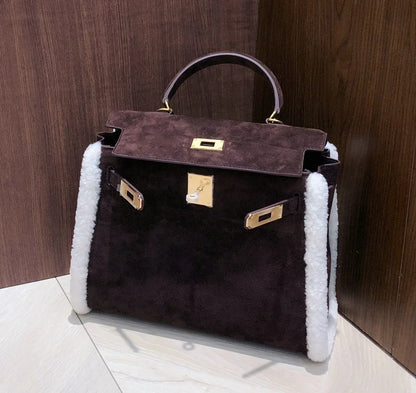 Kelly Shearling and Ebene Barenia Palladium Hardware