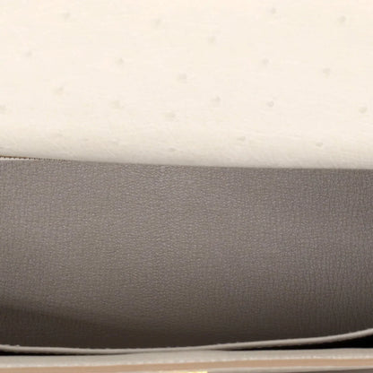 Kelly II Sellier Mini Beton Ostrich Gold Hardware