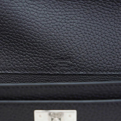 Kelly Depeches 25 Pouch Bag Blue Ocean Togo Leather with Palladium Hardware