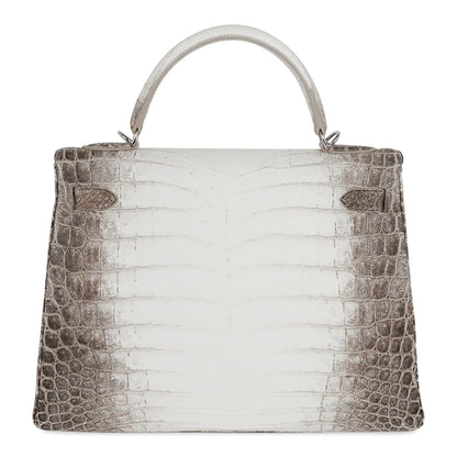Limited Edition Kelly 32 Bag Himalaya Crocodile with Palladium Hardware