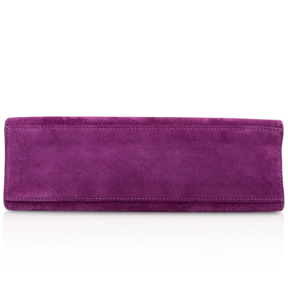 Kelly Pochette Doblis (Suede) Violet Purple Clutch Bag Gold