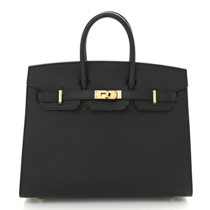 Birkin Sellier 25 Black Epsom Leather Gold Hardware
