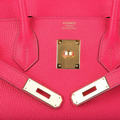 Birkin 30 Bag Rose Extreme Clemence Leather with Gold Hardware