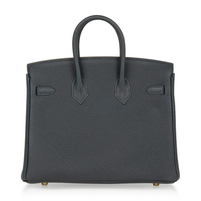 Birkin 25 Bag Vert Rousseau Togo Gold Hardware