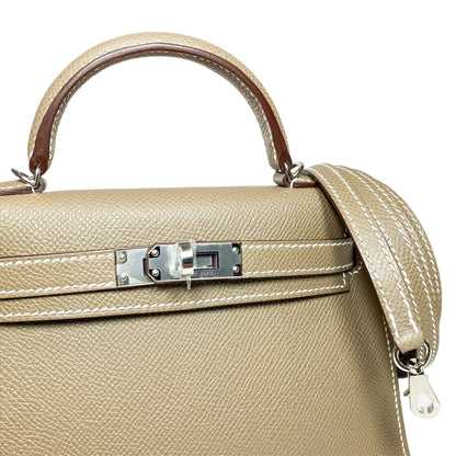 Kelly Sellier Craie and Trench Epsom Brushed Palladium Hardware