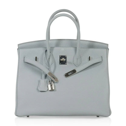 Birkin 35 Bag Blue Bleu Pale Togo Palladium Hardware