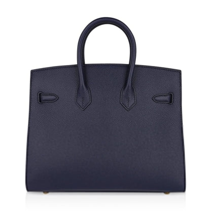 Birkin 25 Sellier Bag Bleu Indigo Gold Hardware Epsom Leather New w/Box