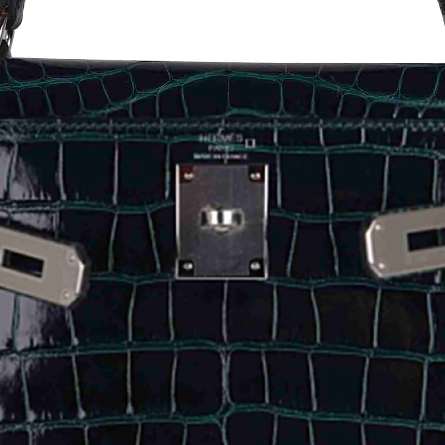 Kelly 28 Sellier Verso Vert Cypress / Vert Jade Bag Alligator Palladium Hardware