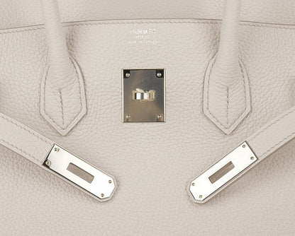 Birkin 35 Bag Beton Clemence Palladium Hardware