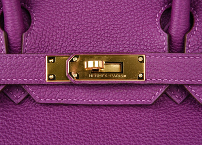 Birkin 30 Bag Anemone Togo Gold Hardware Exotic Purple Beauty