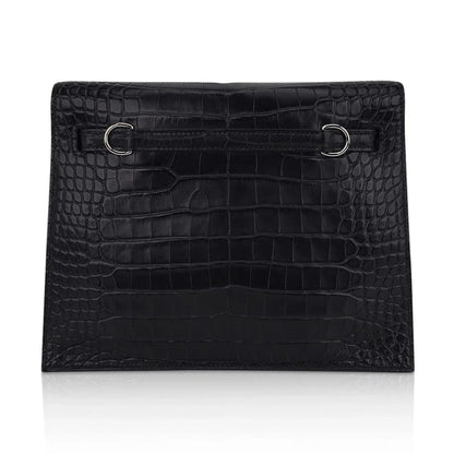 Limited Edition Kelly Danse Bag Matte Black Crocodile