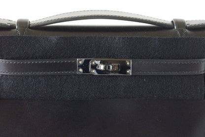Kelly Pochette Clutch Bag Limited Edition So Black Box Leather Very Rare