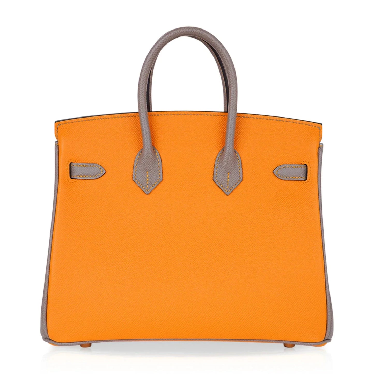 Birkin HSS 25 Bag Jaune Ambre / Gris Asphalte Gold Hardware