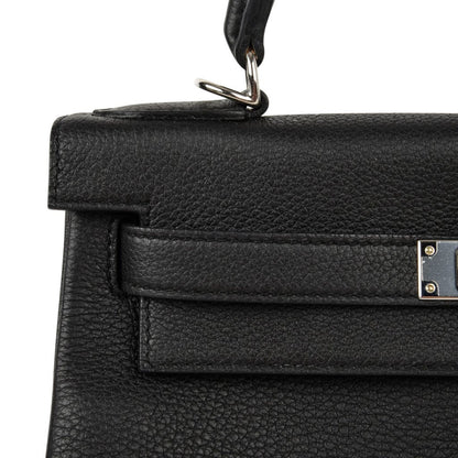 Kelly 28 Bag Black Retourne Togo Palladium Hardware