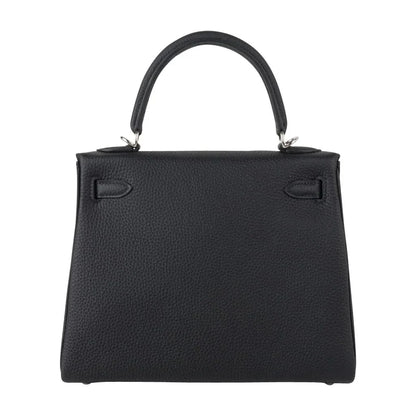 Kelly 25 Bag Black Togo Palladium Hardware (Retourne)