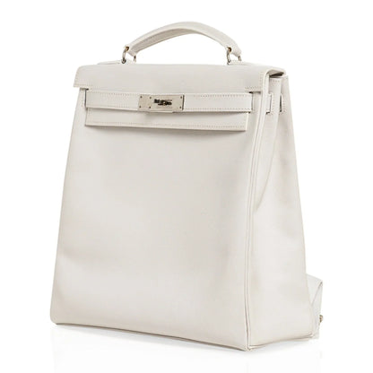 Kelly Ado 28 Bag White Evergrain Palladium Hardware