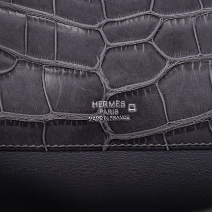 Kelly Cut Bag Gris Paris Grey Matte Alligator Palladium VERY rare
