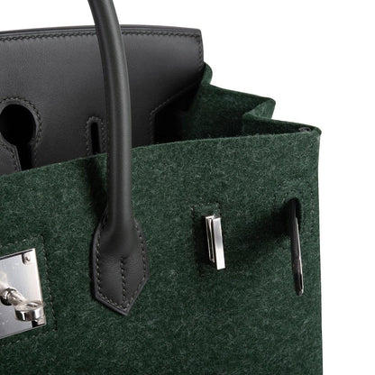Birkin 35 Limited Edition Bi-Color Vert Anglais Feutre Vert Cypress Swift