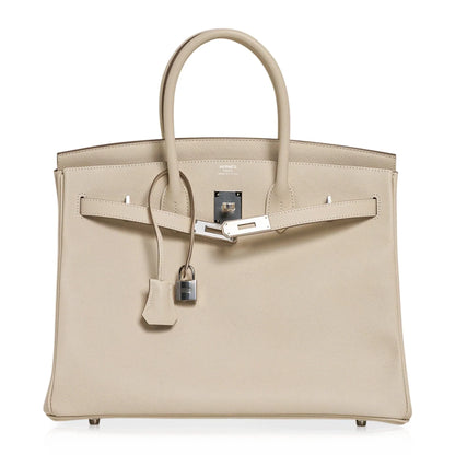 Birkin 35 Bag Craie Epsom Palladium Hardware