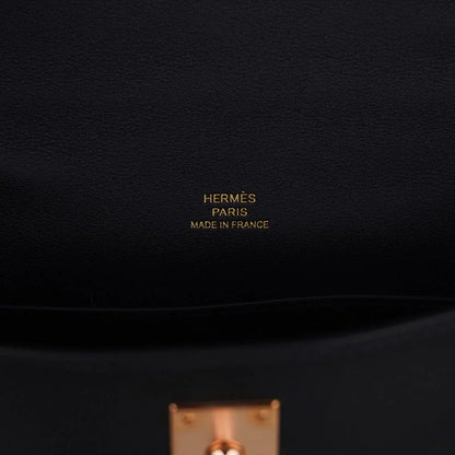 Kelly Pochette Bag Black Rose Gold Hardware Clutch