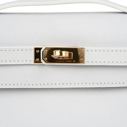 Kelly Pochette Clutch Bag Very Rare White Gold Hardware
