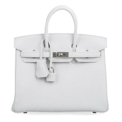 Birkin 25 Bag HSS White Clemence Trench Interior Brushed Palladium Hardware