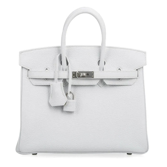 Birkin 25 Bag HSS White Clemence Trench Interior Brushed Palladium Hardware