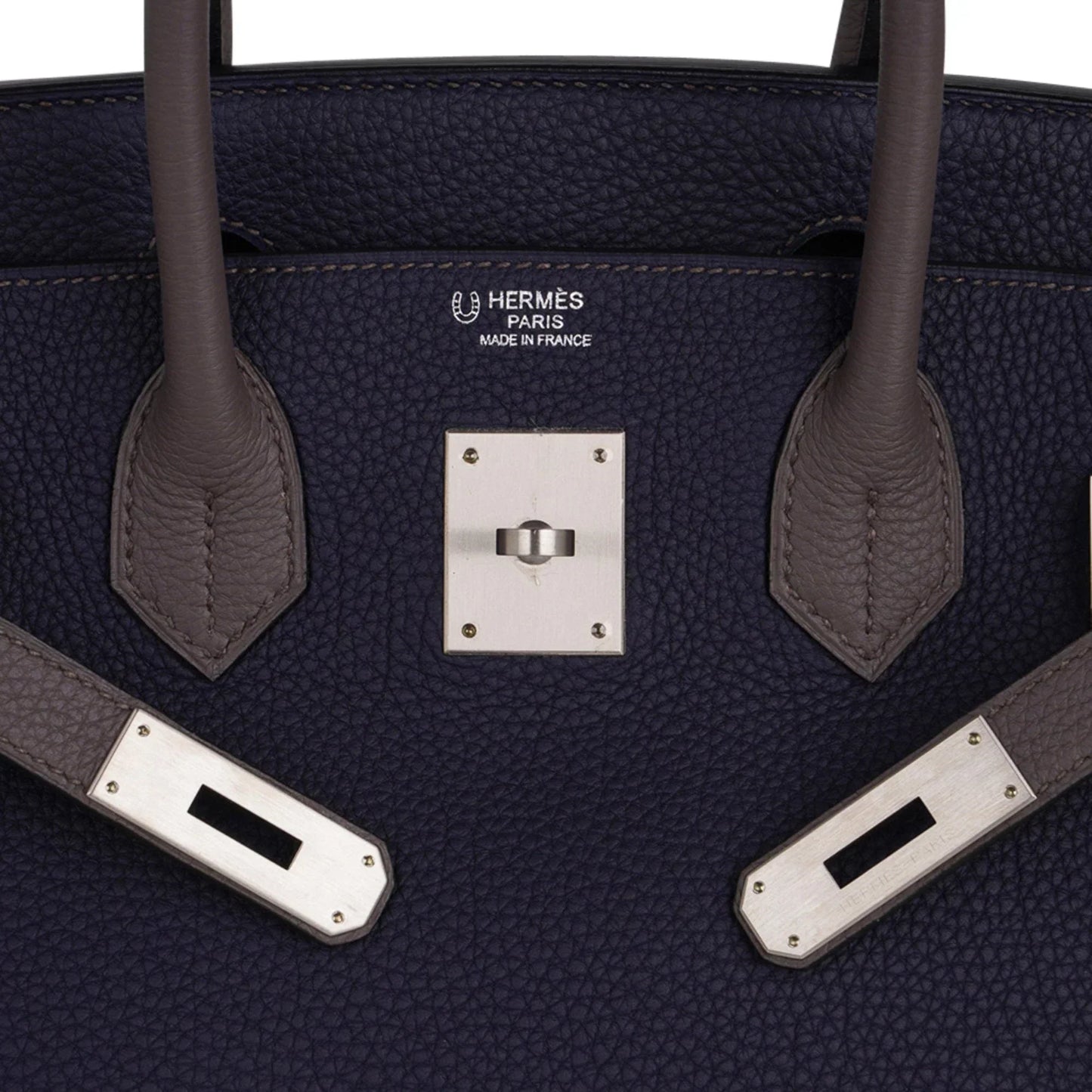 Special Order HSS Birkin 30 Bag Blue Nuit & Etain Togo Leather with Brushed Palladium Hardware