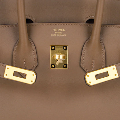 Birkin 25 Beige De Weimar Veau Jonathan Leather Gold Hardware